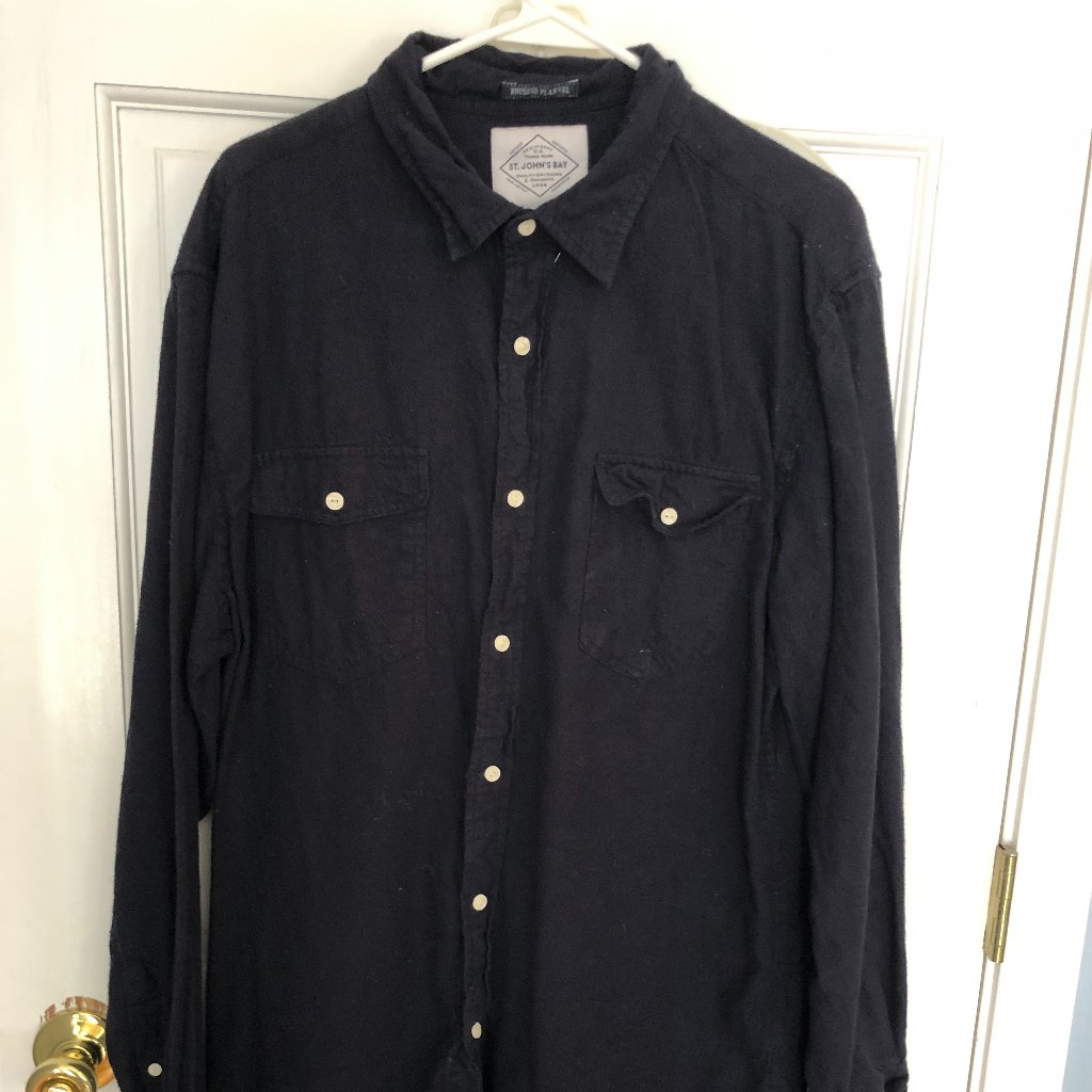 Navy Flannel Button Down